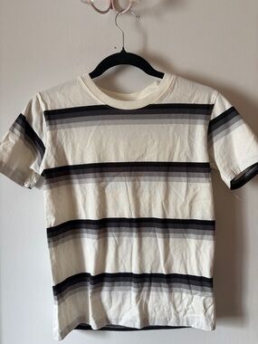 NWOT Kids Cream Short-Sleeve Stripe Tee